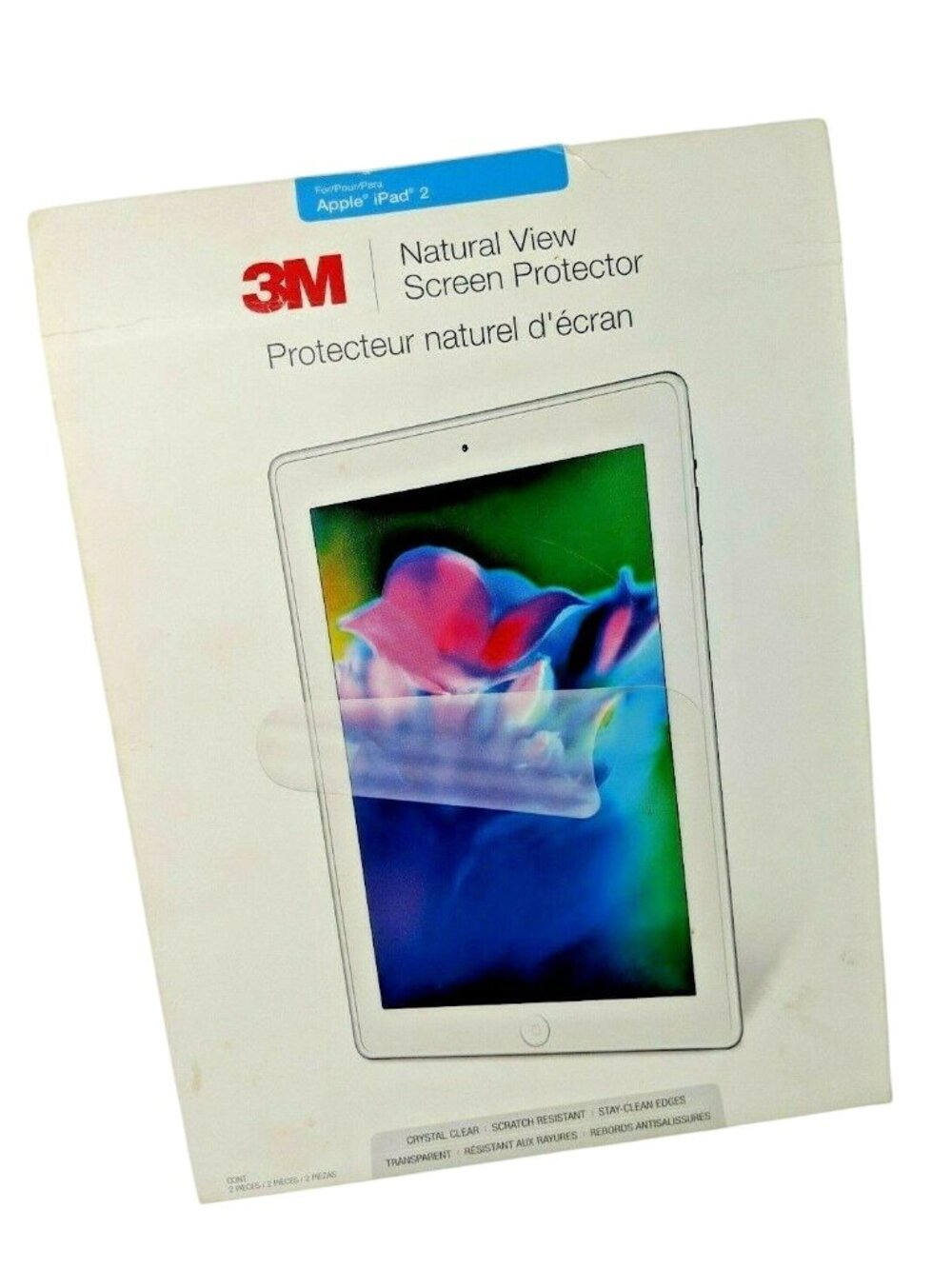 3M Natural View Screen Protector For Apple iPad 2 Crystal Clear Scratch Resistan